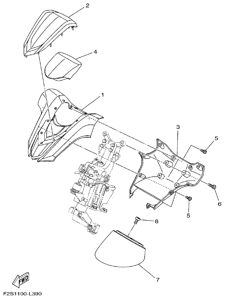 Yamaha FA1800A-M STEERING 3 parts diagram